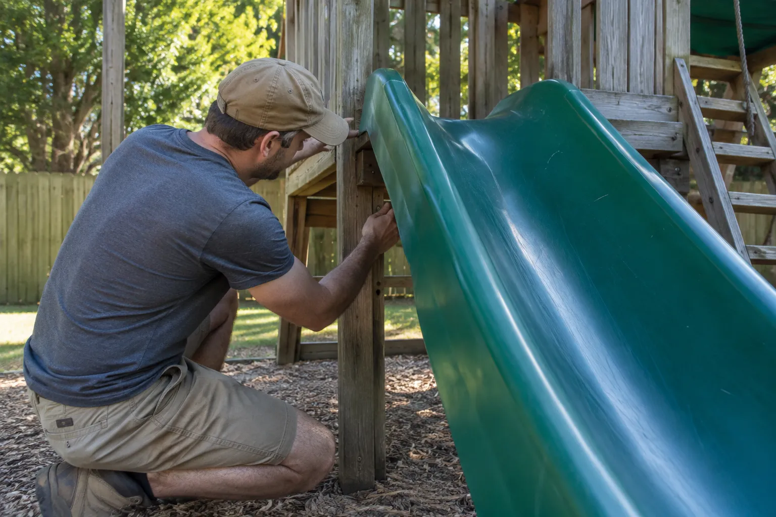 Illustrative assessment of backyard slide removal